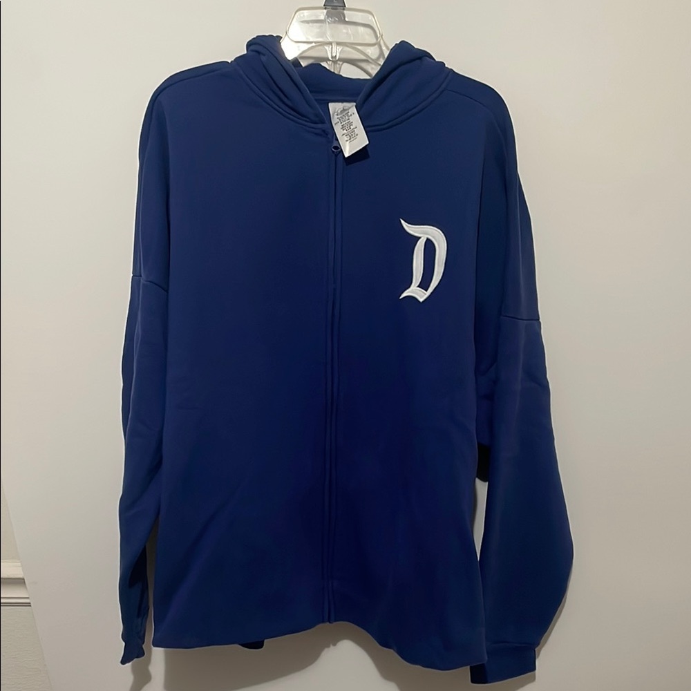DISNEY Blue Embroidered Zip Hoodie XXL